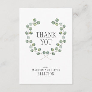 Merci du cadre   de feuille d'eucalyptus