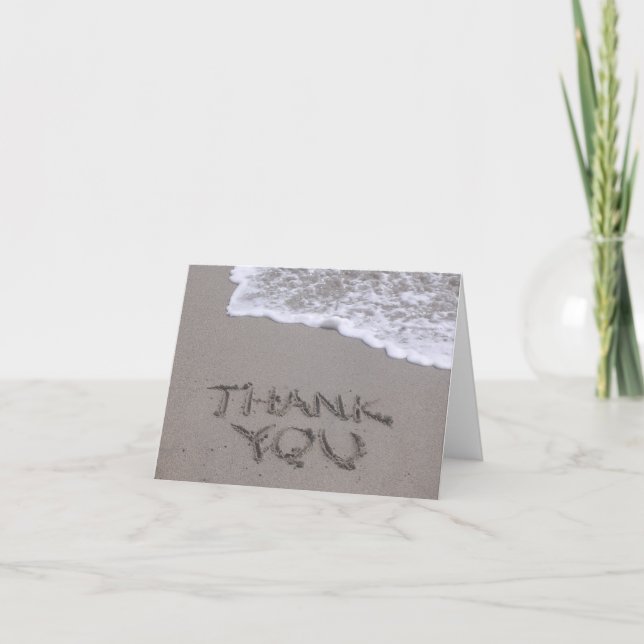 Merci écrit dans la carte de note de sable (Devant)