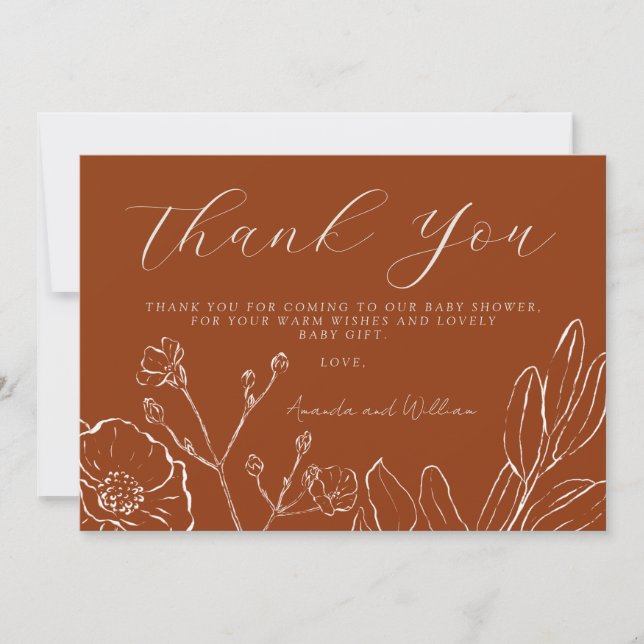 Merci Elegant Burnt Orange Feuilles botaniques (Devant)