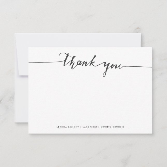 Merci élégant | Carte de correspondance simple (Devant)