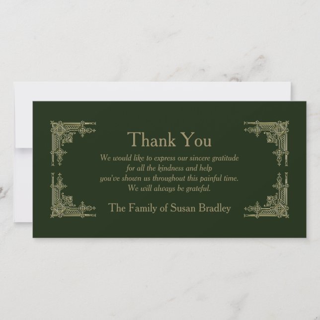 Merci élégant de sympathie du cru 2 d'art déco (Devant)