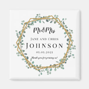 Merci Elégant Magnets de verdure pour Mariage