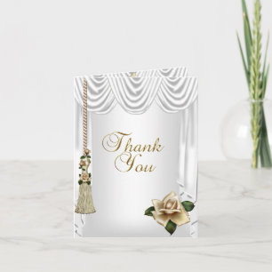 Merci Elégant mariage blanc crème Rose or