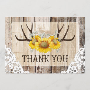 Merci en bois rustique de dentelle de tournesols