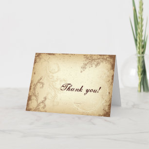 Merci en feuille de parchemin beige vintage