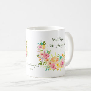 Merci Enseignant Floral Wreath Coffee Mug