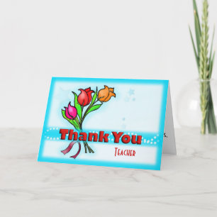 Merci ENSEIGNANT fun mignon fleurs de dessin animé