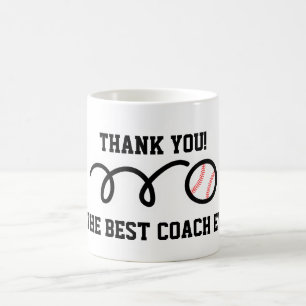 Merci entraîneur mug de café baseball