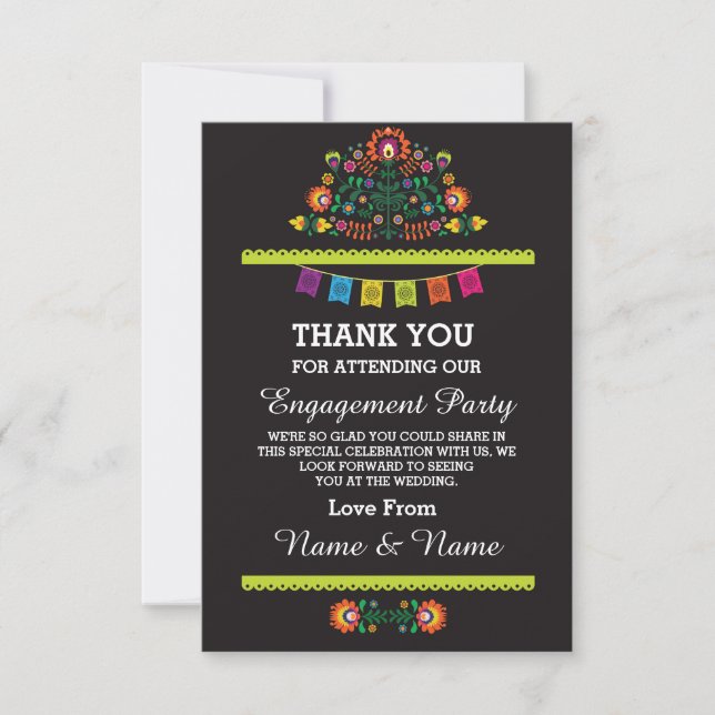 Merci épousant la carte de Mexicain de fiesta (Devant)