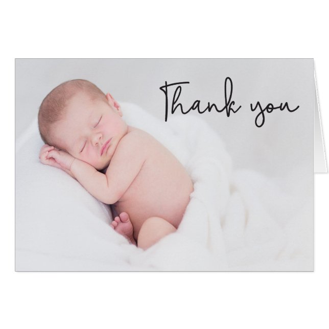 Merci et Faire-part de naissance bébé, Moderne (Devant Horizontal)