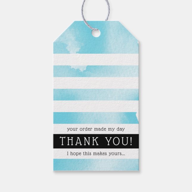 MERCI ÉTIQUETTE aquarelle bleu sarcelle moderne ra (Devant)