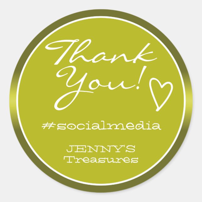 Merci Étiquette Olive Ombre Chrome Acier Luxe (Devant)