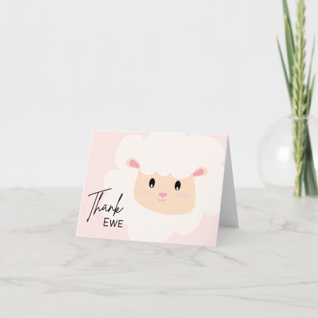 Merci Ewe - Carte de remerciements de jeu de mots (Devant)