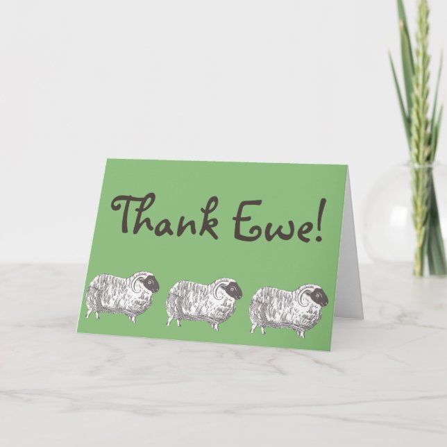 Merci Ewe ! Carte de voeux Sheep (Devant)