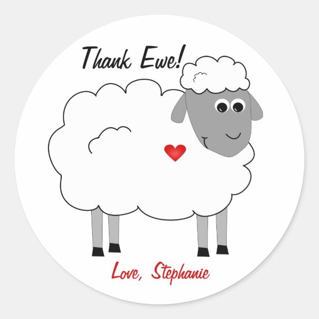 Merci Ewe Sheep Merci Sticker (Devant)