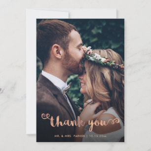 Merci fantastique Mariage Photo Rose Gold Script