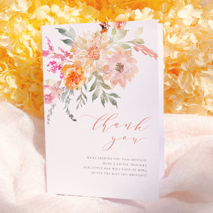 Merci Fête de Naissance Florale Printanière Rose