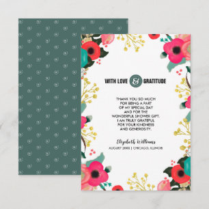 Merci Fête des mariées moderne Floral Card