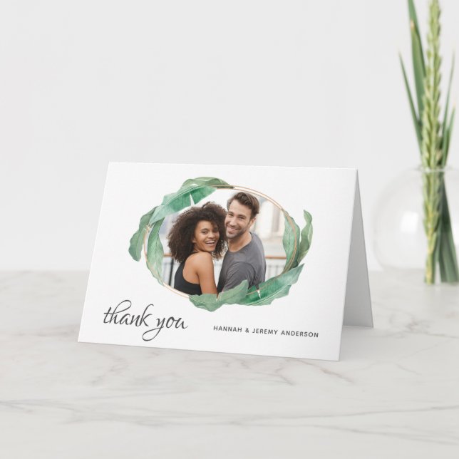 Merci Feuille de banane tropicale avec photo (Devant)