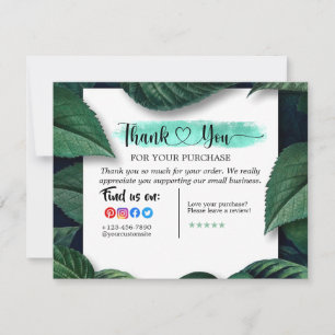 Merci Feuille Vert Tropical Pour Votre Achat