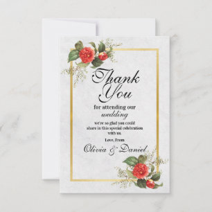 Merci Fiançailles Mariage Red Gold Festive