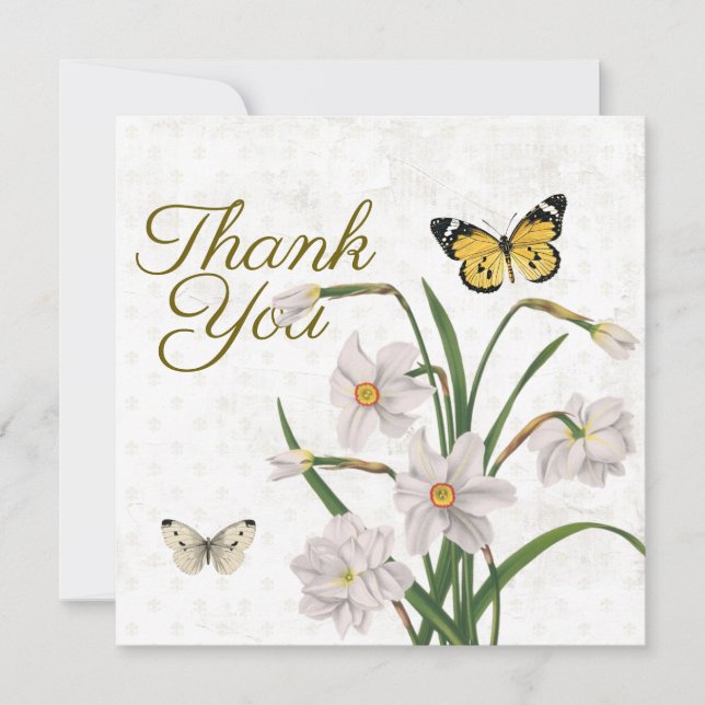 Merci Fleur de Lis Daffodil Papillon aux fleurs (Devant)