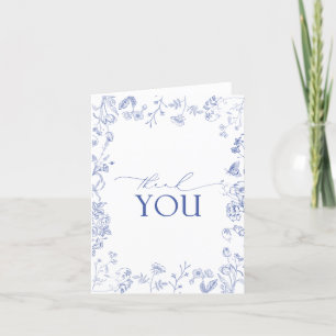 Merci Floral bleu et blanc victorien