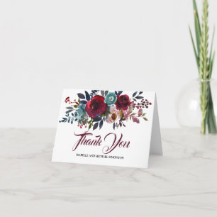 Merci floral Bourgogne personnalisé