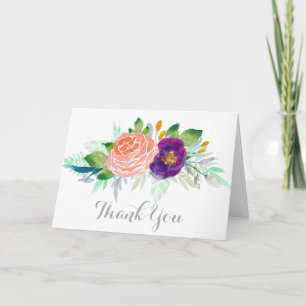 Merci floral d'aquarelle colorée de jardin