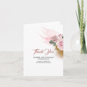 Merci floral de mariage de parties scintillantes