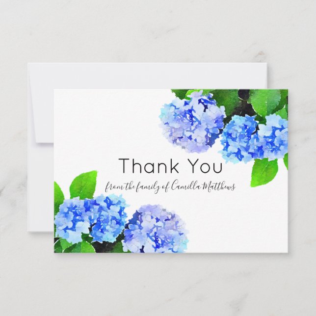 Merci floral de perte d'hortensias d'aquarelle (Devant)