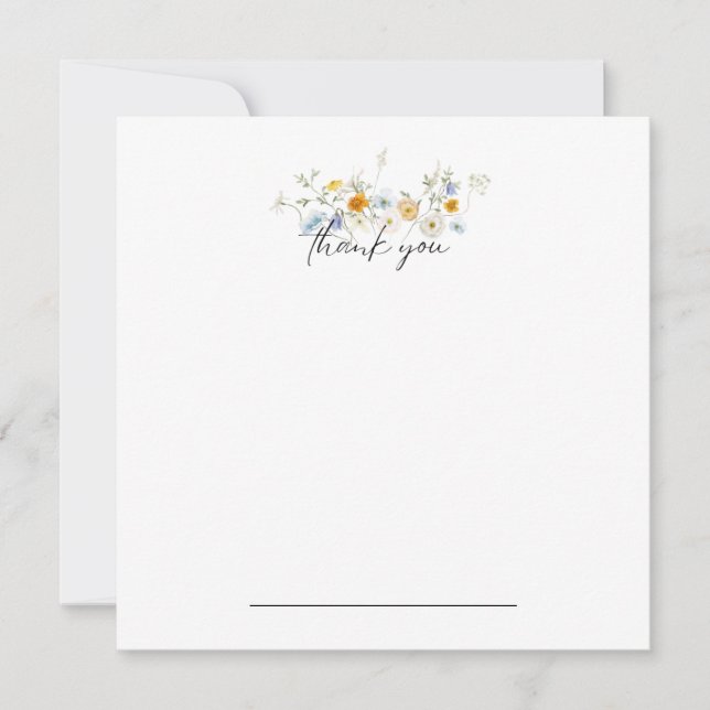 Merci Floral d'été Carte pour notes (Devant)