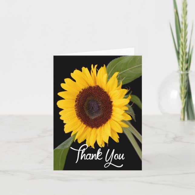Merci Floral Fleur de tournesol jaune noire (Devant)