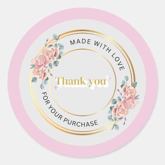 Merci floral pour votre cycle d'achat - Sticker (Devant)