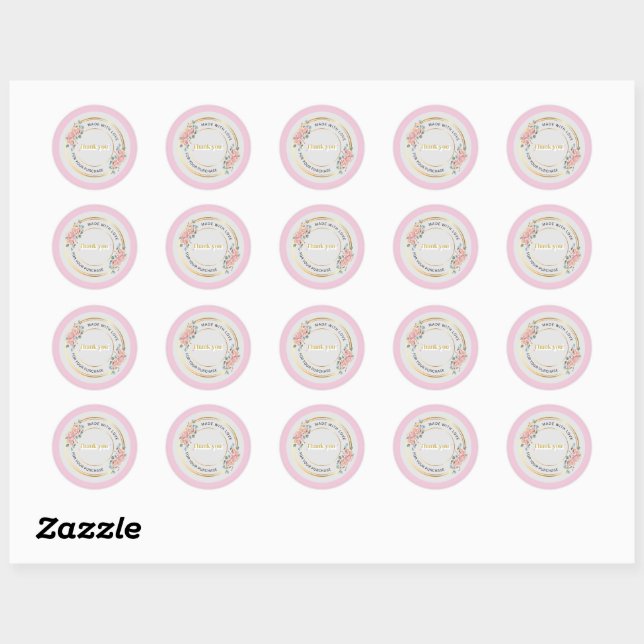 Merci floral pour votre cycle d'achat - Sticker (Feuille)