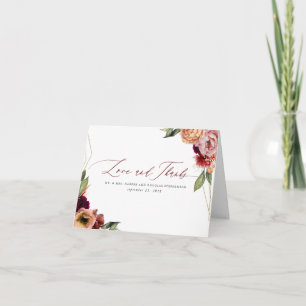 Merci Floral rouge orange et bourgogne