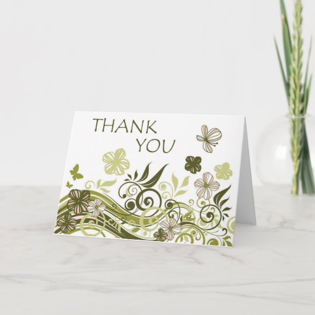 Merci (Floral vert olive) (Devant)