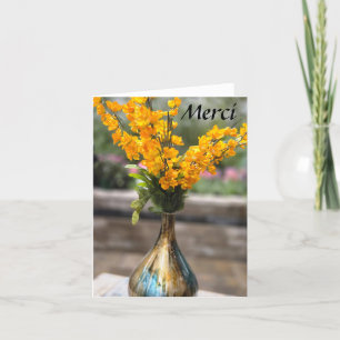 Merci - flower bouquet thank you card