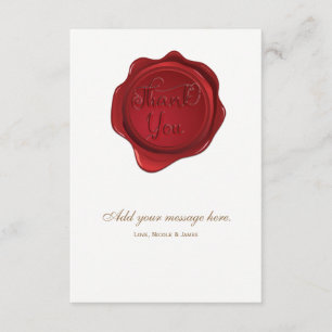 Merci formel élégant de mariage de phoque rouge de