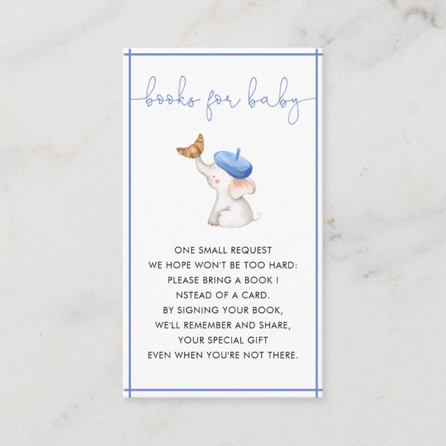 Merci French Bebe Blue Boy Books For Baby Enclosure Card (Front)