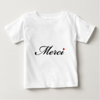 Merci, French word art with red heart