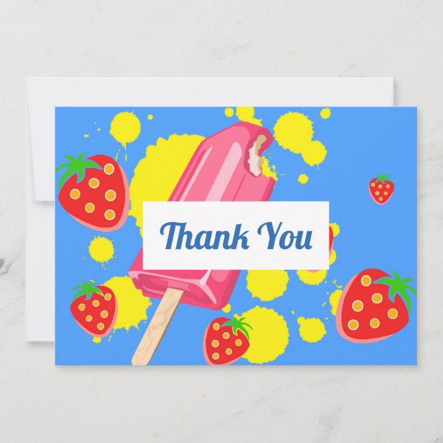 Merci Fun Pink Popsicle et fraises (Devant)