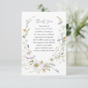 Merci funéraire de Fleur sauvage d'aquarelle