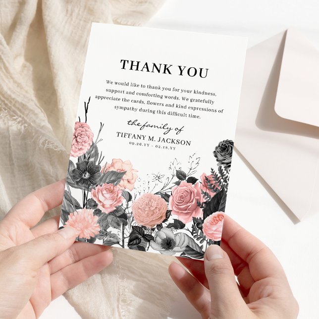Merci funéraire floral moderne de deuil (Créateur téléchargé)