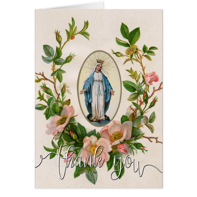 Merci funéraire religieux de la Vierge catholique (Devant)