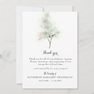 Merci funéraire simple pour arbre et oiseaux