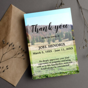 Merci Funéraire Sympathie du bois Carte Grief