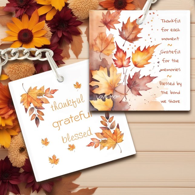 Merci Gratuit Bienheureux Feuilles Brown Orange Ch (Créateur téléchargé)