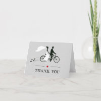 Merci gris de mariage de bicyclette tandem