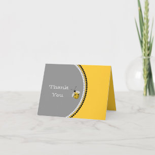 Merci gris et jaune élégant de coccinelle